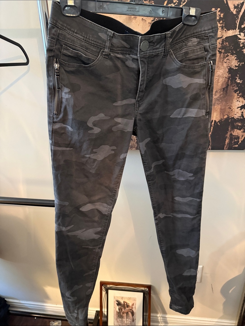 Democracy Gray Black Camo Skinny Jeans